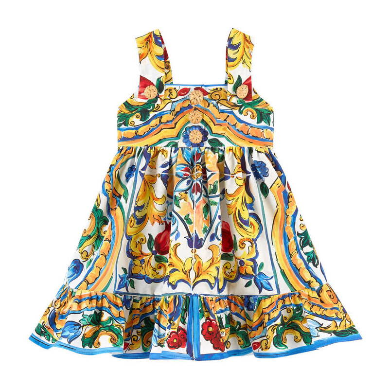 Dolce & Gabbana Mini Me Popeline-Kleid und Maiolica-Bloomer