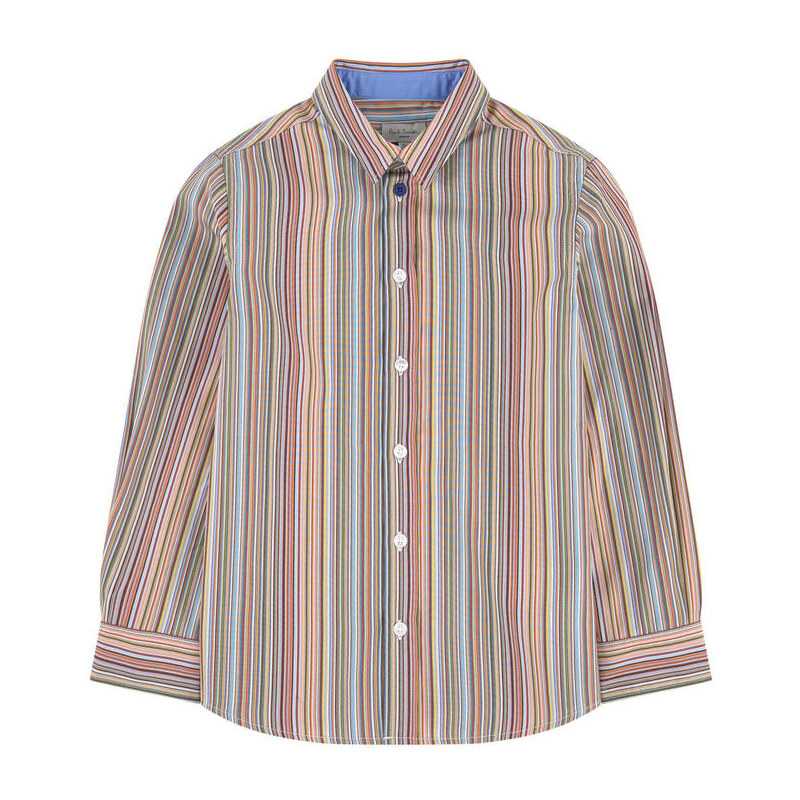 Paul Smith Junior Gestreiftes Hemd aus Popeline