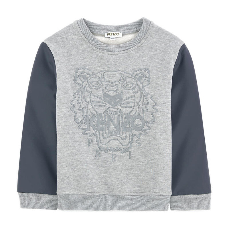 Kenzo Kids Tiger-Sweatshirt aus zwei Materialien
