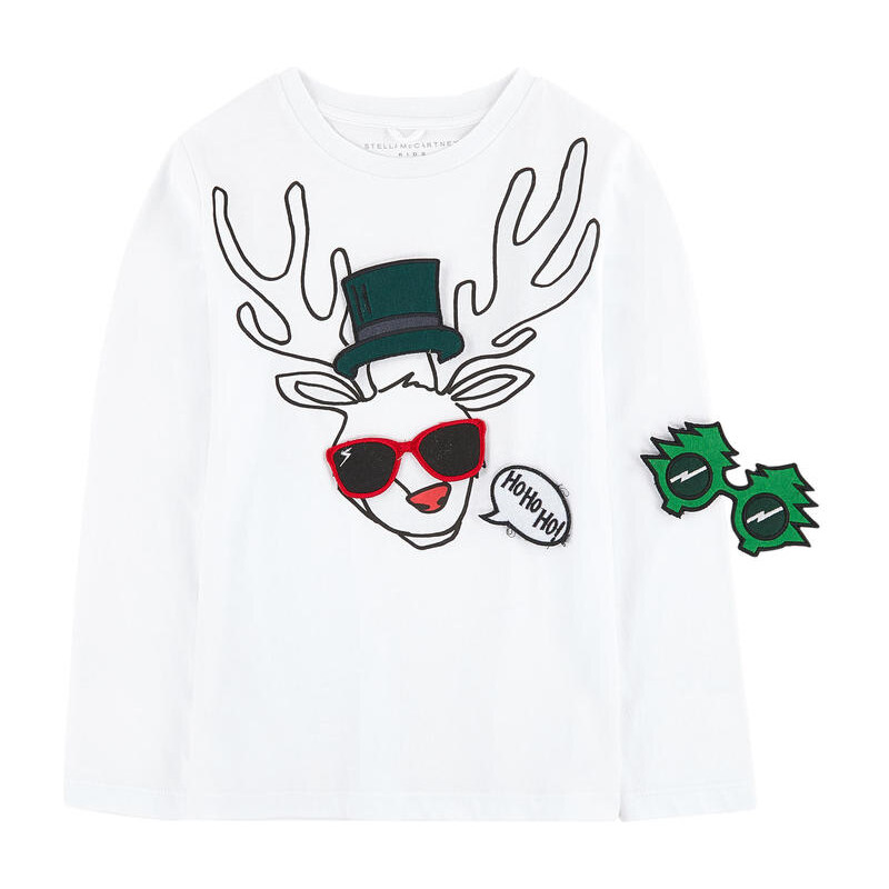 Stella McCartney Kids T-Shirt aus Bio-Baumwolle mit abnehmbaren Patches, mit Motiv