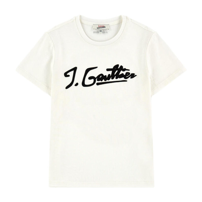 Junior Gaultier T-Shirt mit Schriftzug aus Baumwolle