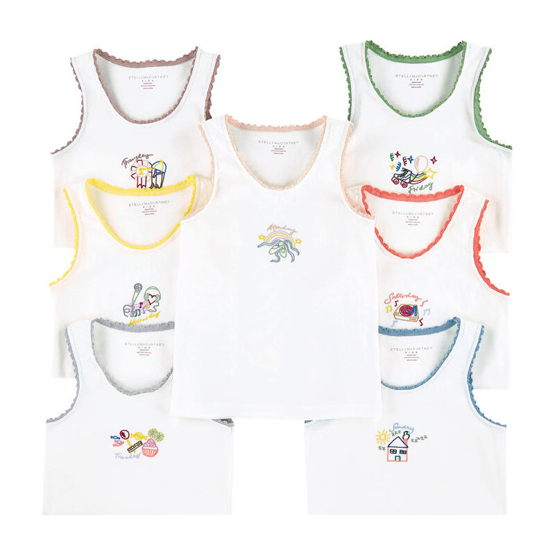 Stella McCartney Kids Geschenkbox : 7 Achselshirts aus Bio-Baumwolle