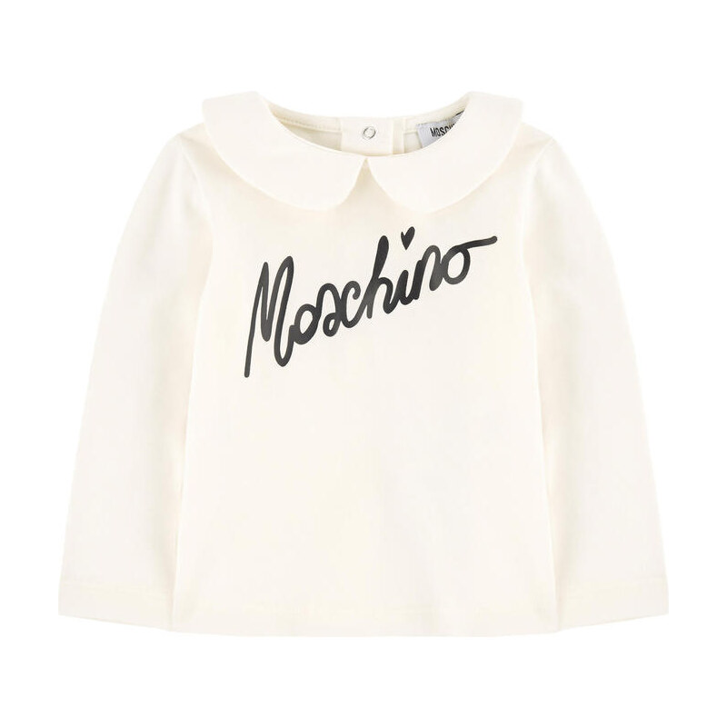 Moschino T-Shirt mit Bubikragen und Motiv