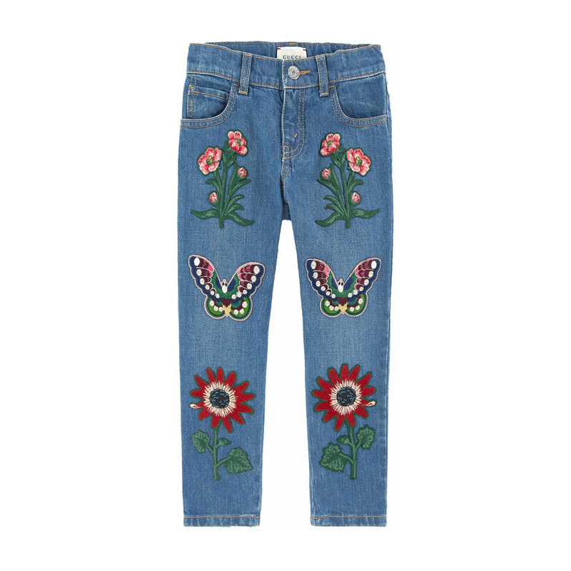 Gucci Bestickte Girl-Jeans Slim Fit