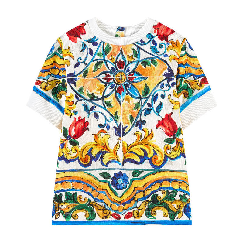 Dolce & Gabbana Sweatshirt aus Seidenbrokat Maiolica