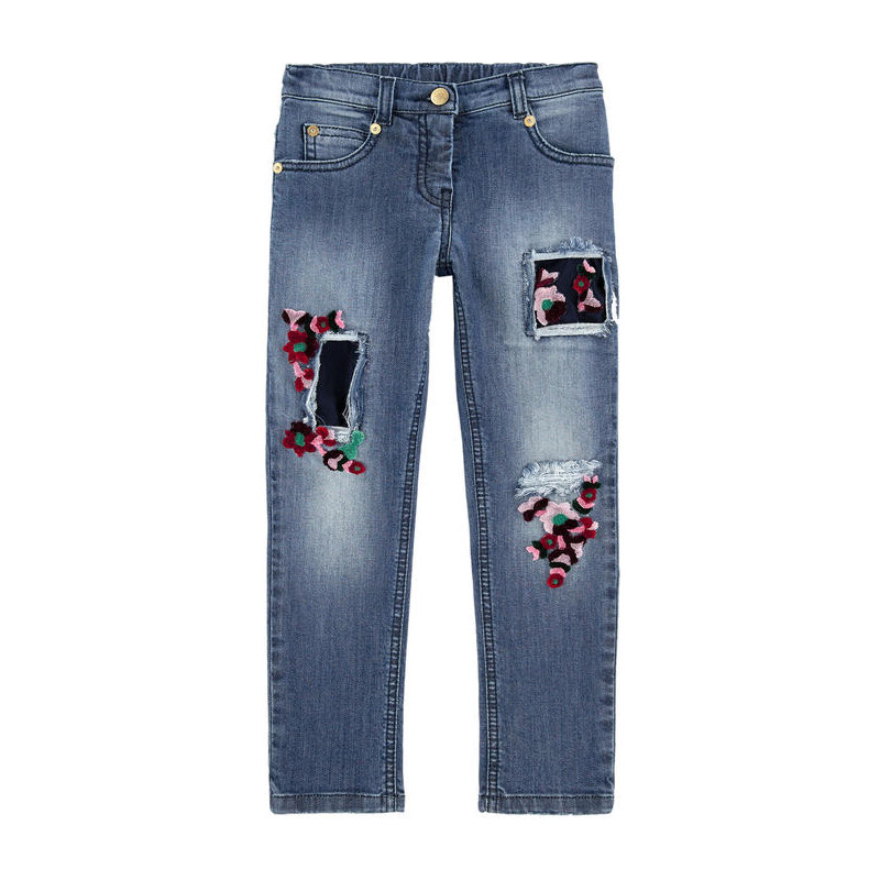 Ermanno Scervino Junior Mädchen Jeans Skinny-Fit mit Blumen