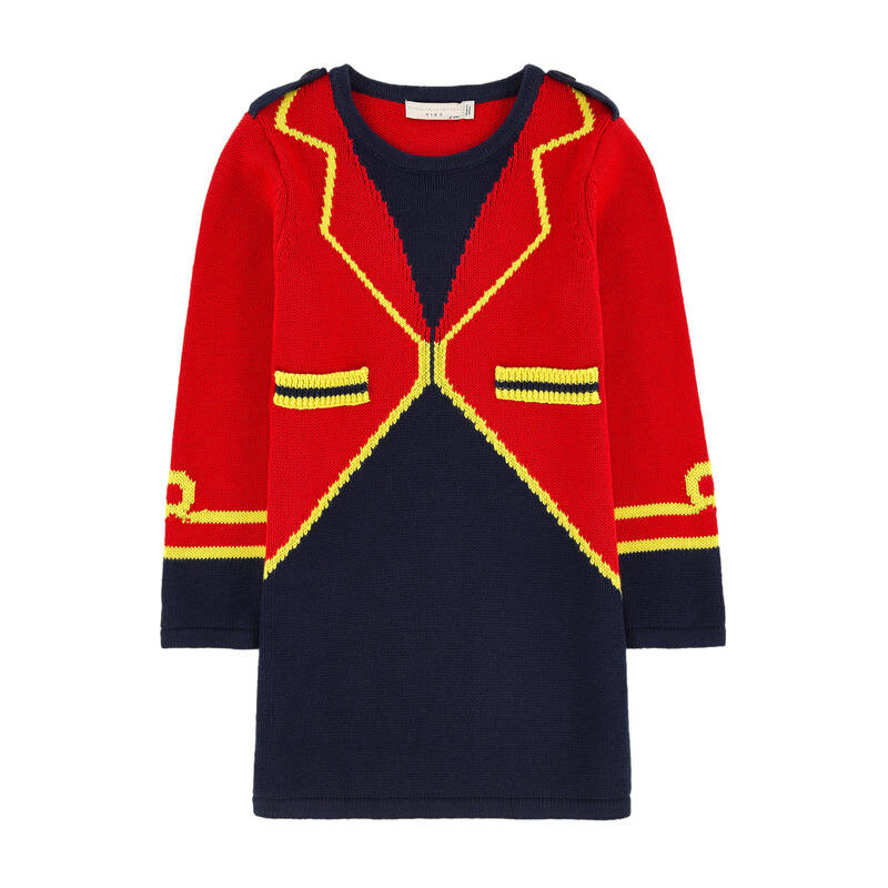 Stella McCartney Kids Kleid mit Täuschungseffekt aus Bio-Baumwolle und Kaschmir