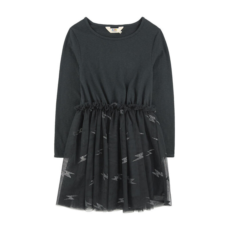 Little Eleven Paris Kleid aus zwei Materialien