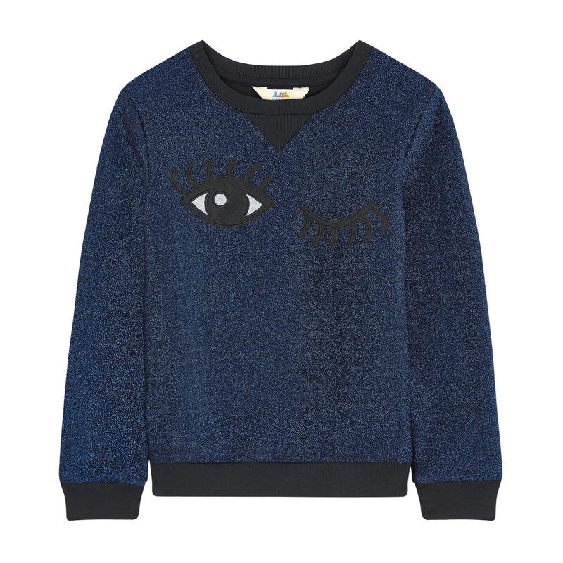 Little Eleven Paris Sweatshirt mit Lurex-Stickerei