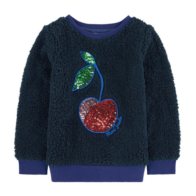 Little Marc Jacobs Sweatshirt aus Kunstpelz mit dekorativen Pailletten