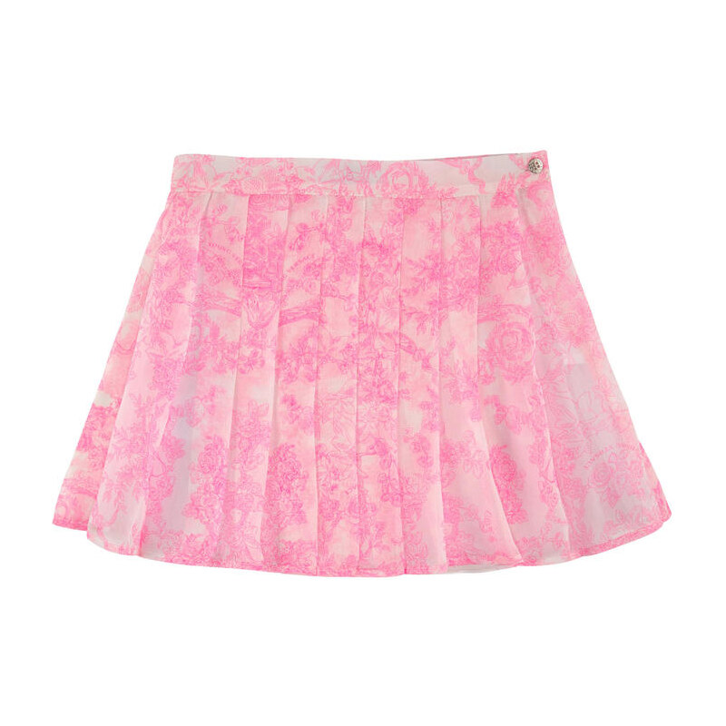Young Versace Flared printed silk skirt - Pink