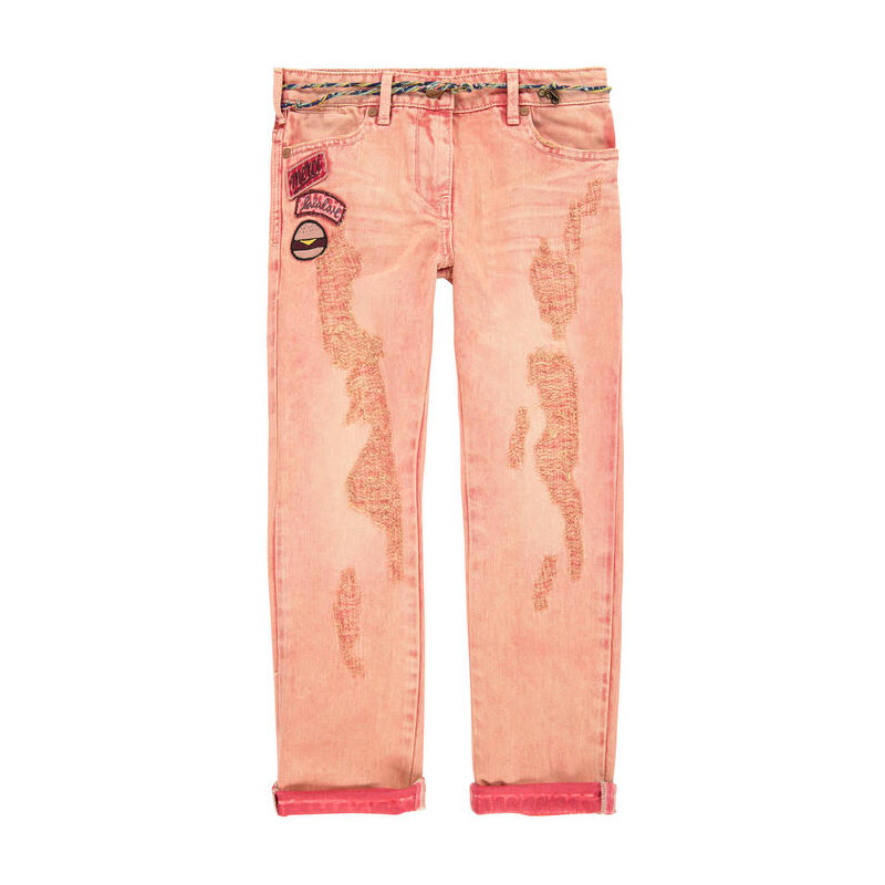 Scotch & Soda Denim-Jeans âslim fitâ in pink washed mit schmalem geflochtenem Gurtel