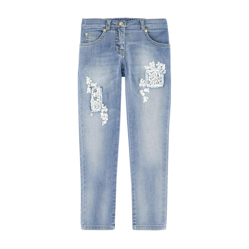 Ermanno Scervino Junior Skinny-Fit-Jeans mit Perlen fur Mädchen