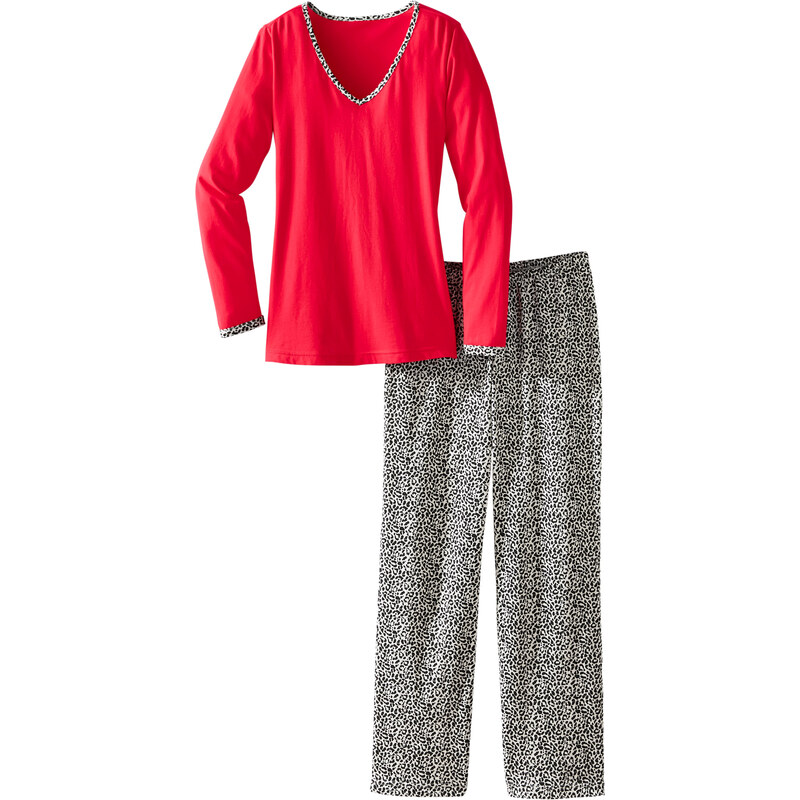 bpc bonprix collection Pyjama langarm in rot für Damen von bonprix