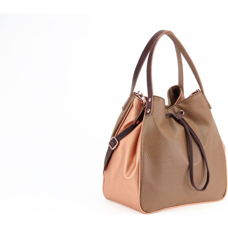 Paquetage Basic - Shopping Bag aus Leder - kupferfarben