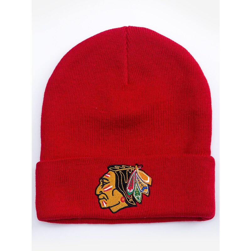 Mitchell & Ness Chicago Blackhawks NHL Frontback Cuff Knit Red