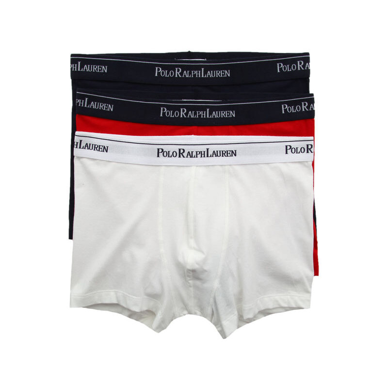 POLO Ralph Lauren 3er Pack Boxershorts weiß, marineblau und rot aus Baumwolle Stretch