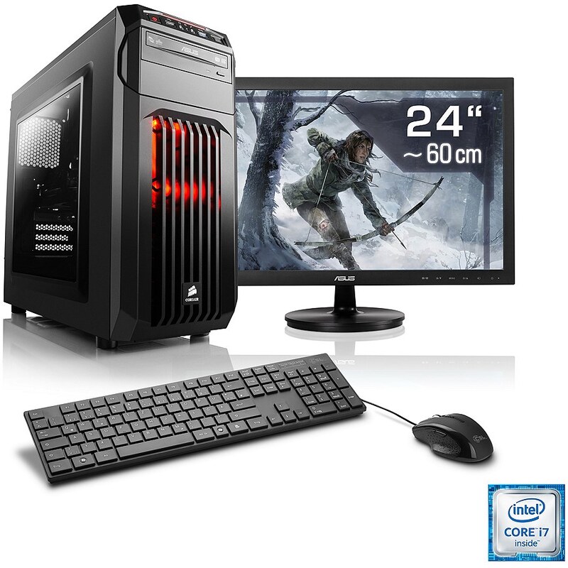 CSL Gaming PC Set i7-6700 GeForce GTX 1060 16 GB RAM 24" TFT »Speed T7695 Windows 10 Home«