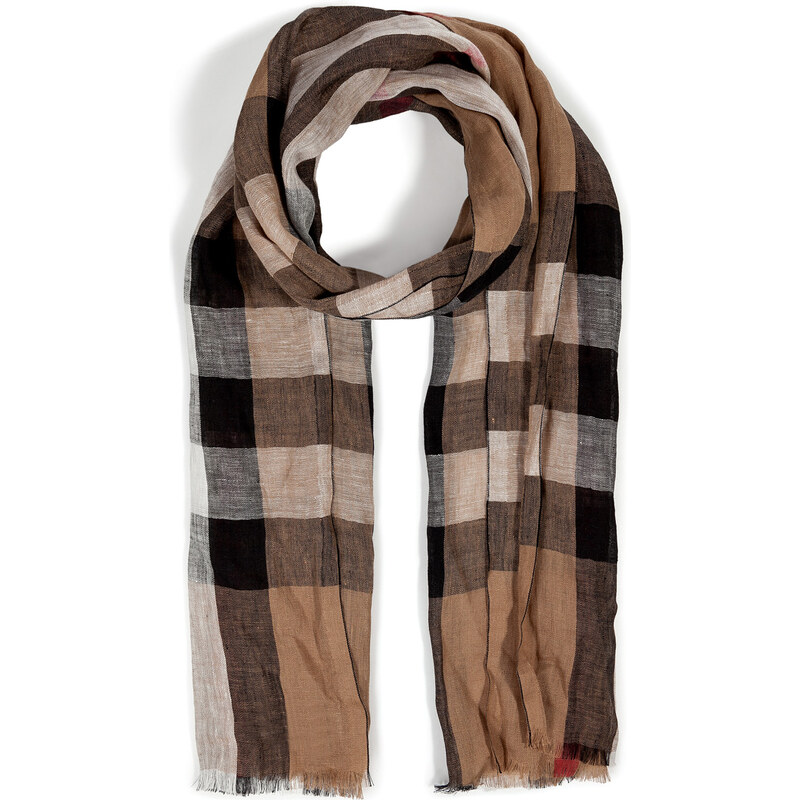 Burberry Shoes & Accessories Linen Checked Scarf