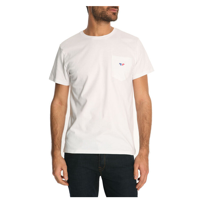 MAISON KITSUNÉ Weißes T-Shirt Patch Pocket