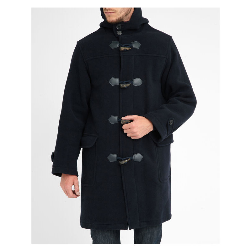 ARMOR LUX Duffle Coat Wolle Kaschmir Oversize mit Reißverschluss und Knöpfen Marineblau