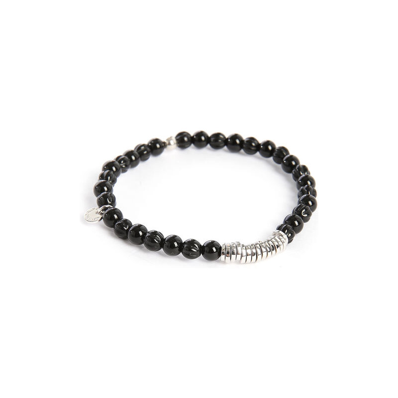 TATEOSSIAN Armband aus schwarzen Perlen und runden Scheiben, 17,5 cm