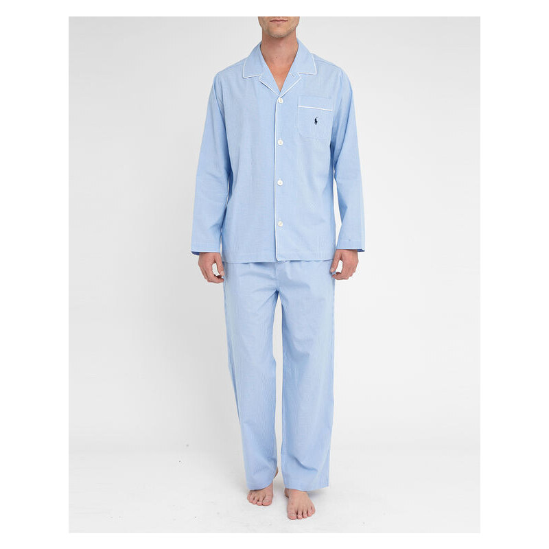 POLO Ralph Lauren Schlafanzug mit kleinen, hellblauen Vichy-Karos