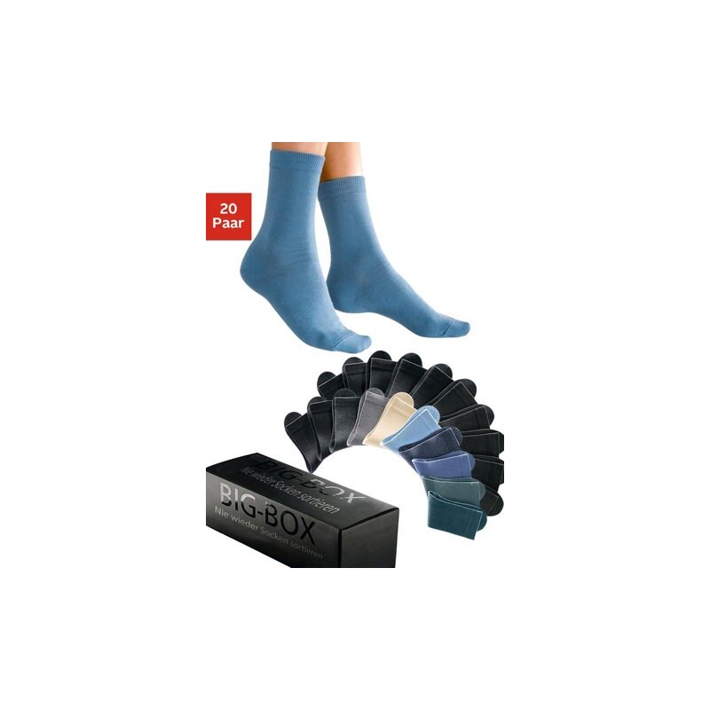 Baur Basic-Socken im Multipack (20 Paar) in der Big-Box Farb-Set 35-38,39-42