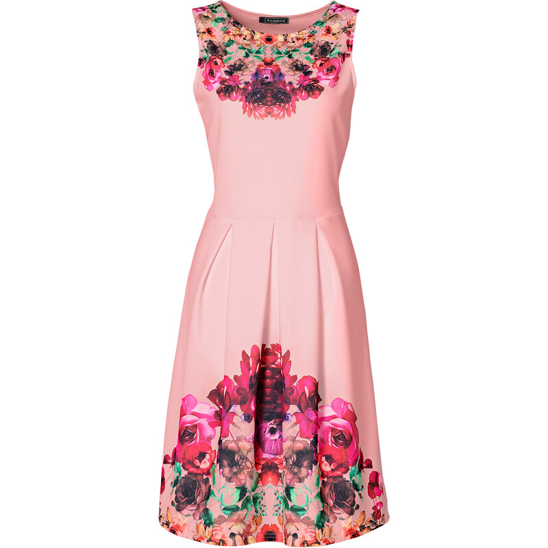 BODYFLIRT boutique Kleid in Scubaoptik ohne Ärmel in pink von bonprix