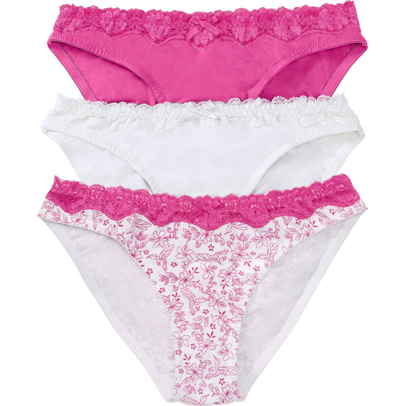 bpc bonprix collection Slip im 3er-Pack aus Bio-Baumwolle in pink für Damen von bonprix
