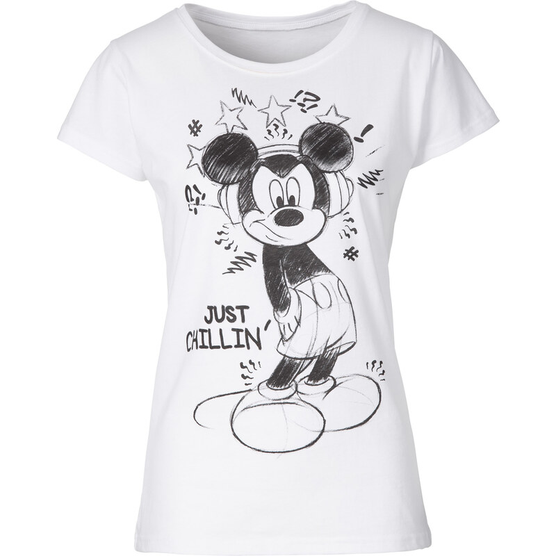 Disney T-Shirt kurzer Arm in weiß (Rundhals) für Damen von bonprix