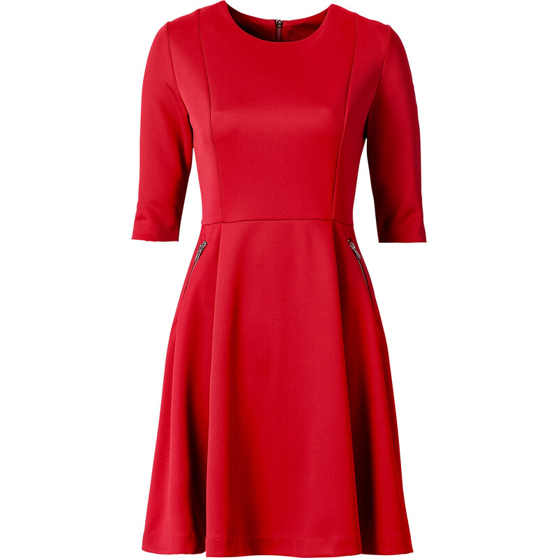 BODYFLIRT Scuba-Kleid/Sommerkleid 3/4 Arm in rot von bonprix