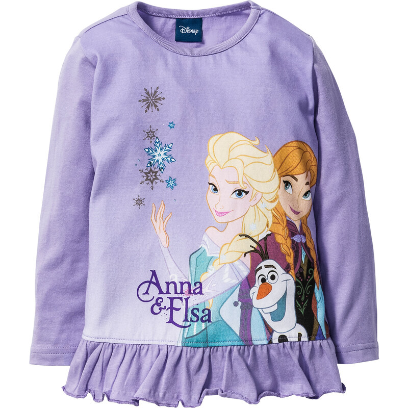 Disney FROZEN Shirt mit Volants langarm in lila für Mädchen von bonprix