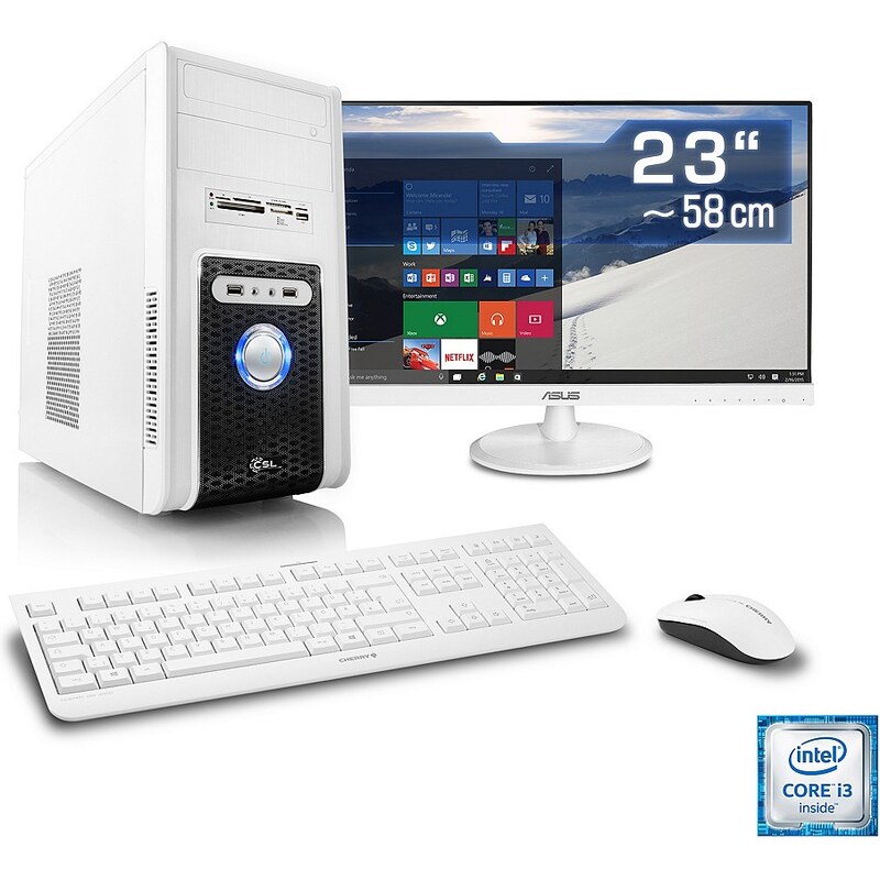 CSL Multimedia PC Set i3-6100 Intel HD Grafik 8 GB 23" TFT »Speed T5813 Windows 10 Home«
