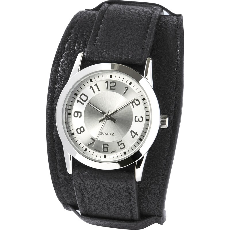 bpc bonprix collection Armbanduhr mit breitem Armband in schwarz für Damen von bonprix