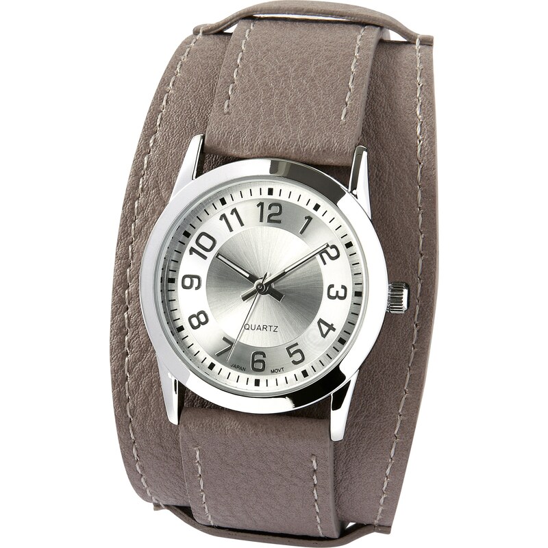 bpc bonprix collection Armbanduhr mit breitem Armband in grau für Damen von bonprix