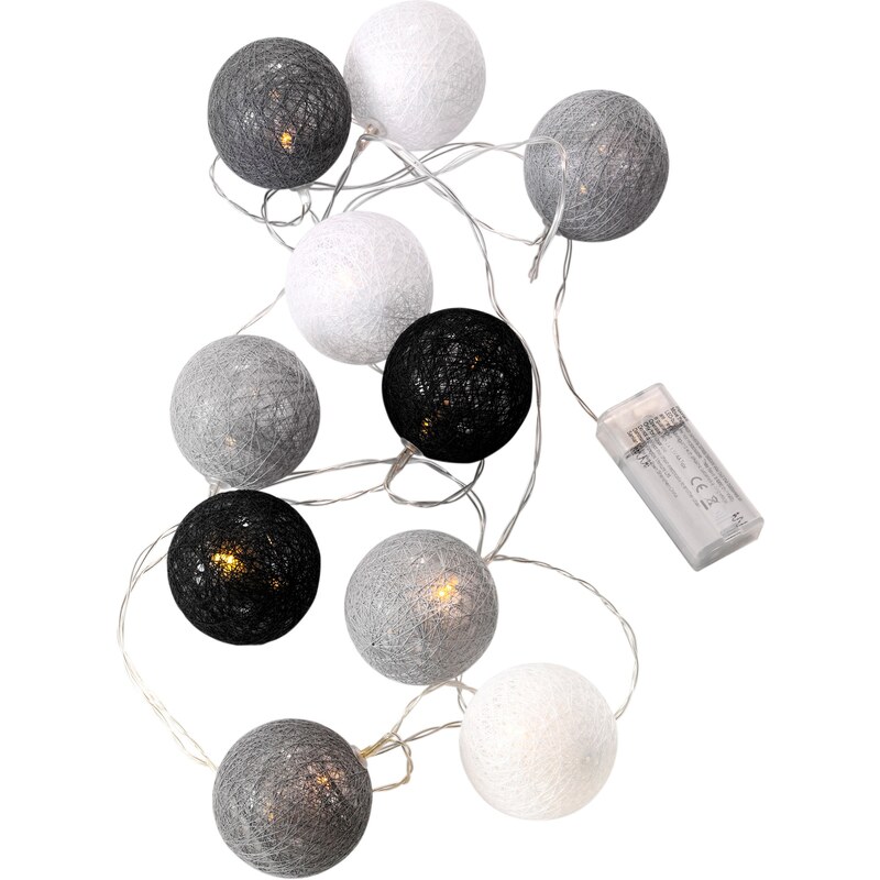 bpc living LED-Lichterkette Cotton Balls grau in grau von bonprix