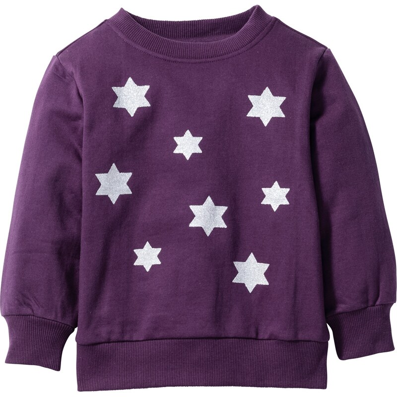 bpc bonprix collection Sweatshirt mit Glitzerdruck langarm in lila für Mädchen von bonprix