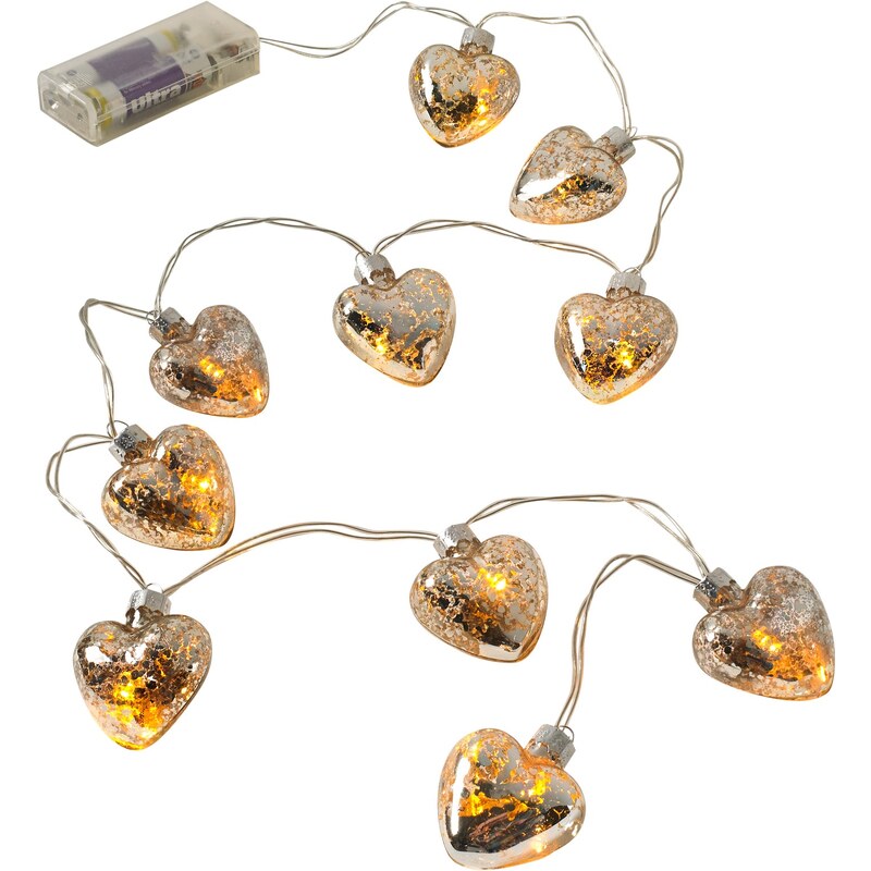 bpc living LED-Glas-Lichterkette Herz in silber von bonprix