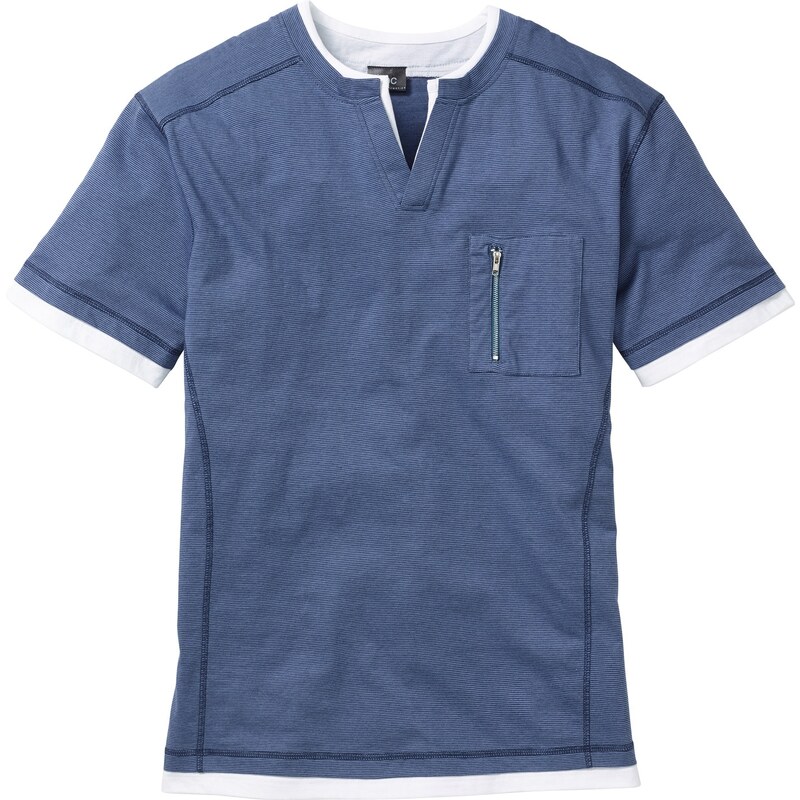 bpc bonprix collection T-Shirt Regular Fit kurzer Arm in blau für Herren von bonprix