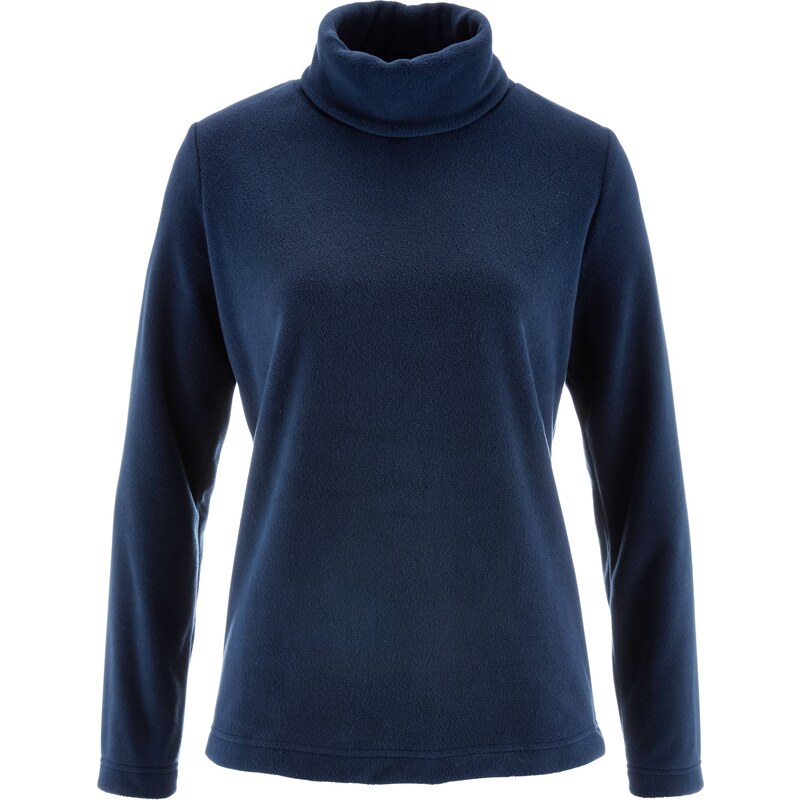 bpc bonprix collection Fleece-Rollkragenshirt langarm in blau für Damen von bonprix
