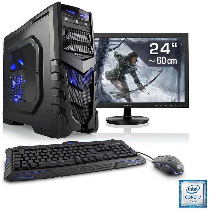CSL Gaming PC Set i7-6700 GeForce GTX 1060 16 GB RAM 24" TFT »Speed T7692 Windows 10 Home«
