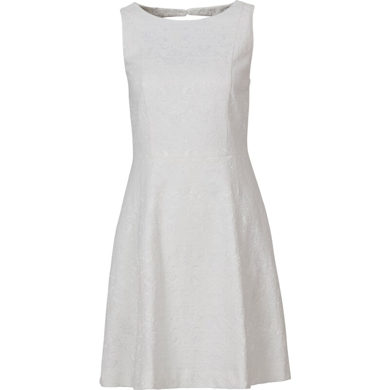 BODYFLIRT Jacquard-Kleid in weiß von bonprix