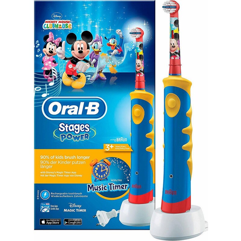 Oral-B Elektrische Zahnbürste Stages Power Kids, mit Disney-Micky-Maus