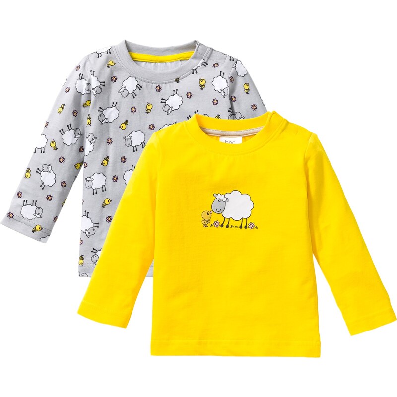 bpc bonprix collection Baby Langarmshirt (2er-Pack) Bio-Baumwolle in gelb von bonprix