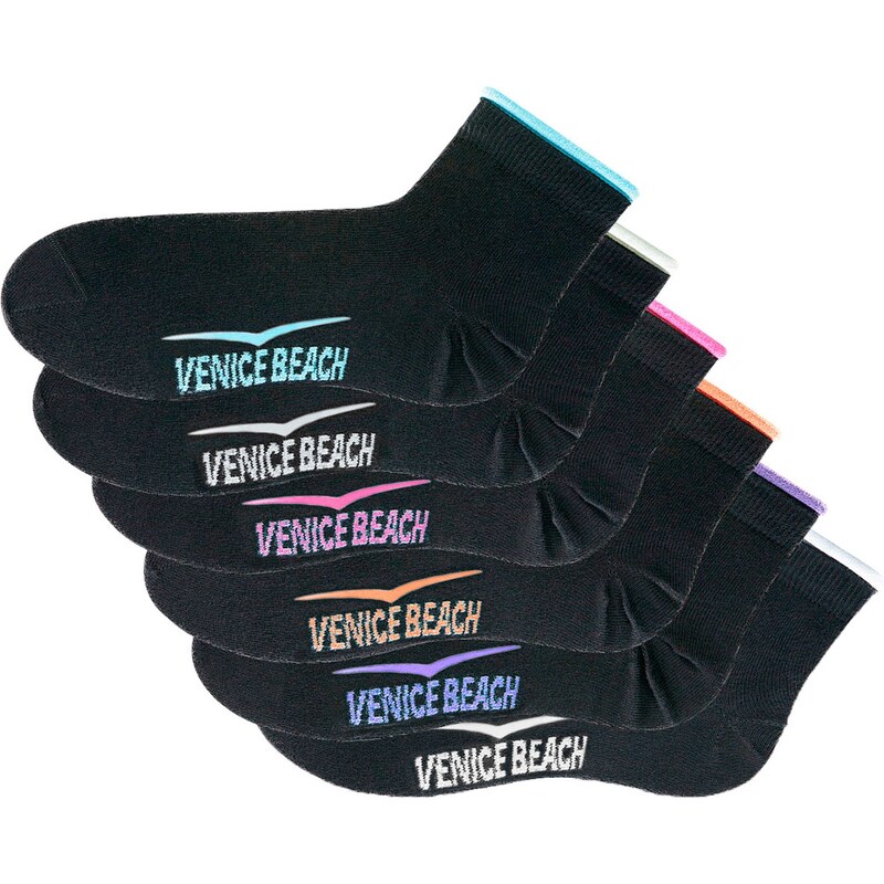 Venice Beach Kurzsocken (6er-Pack) in schwarz für Damen von bonprix