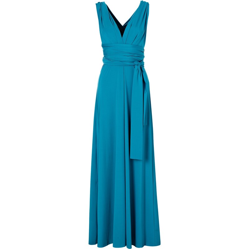BODYFLIRT boutique Kleid ohne Ärmel in blau (V-Ausschnitt) von bonprix