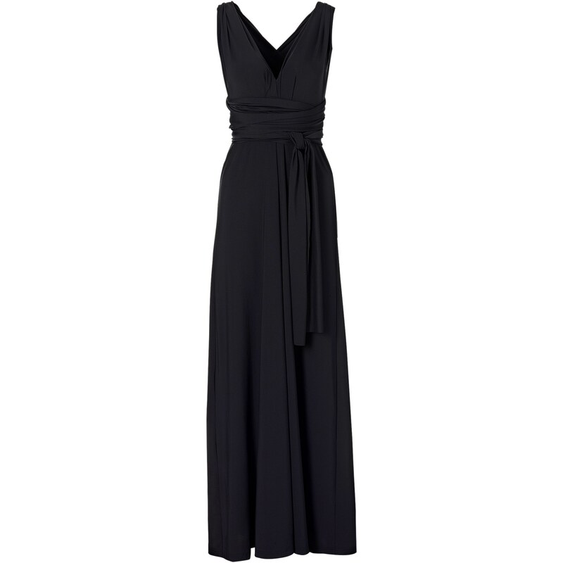 BODYFLIRT boutique Kleid ohne Ärmel in schwarz (V-Ausschnitt) von bonprix