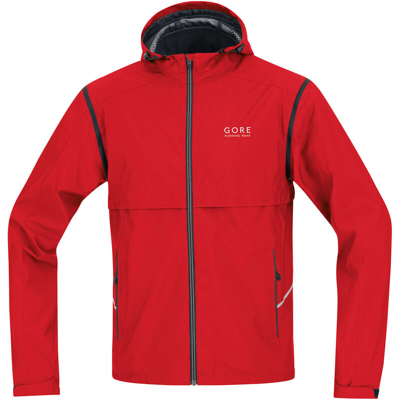 Gore Running Wear: Herren Laufjacke Essential Windstopper Active Shell Zip-Off Jacke, rot, verfügbar in Größe XL,M,S