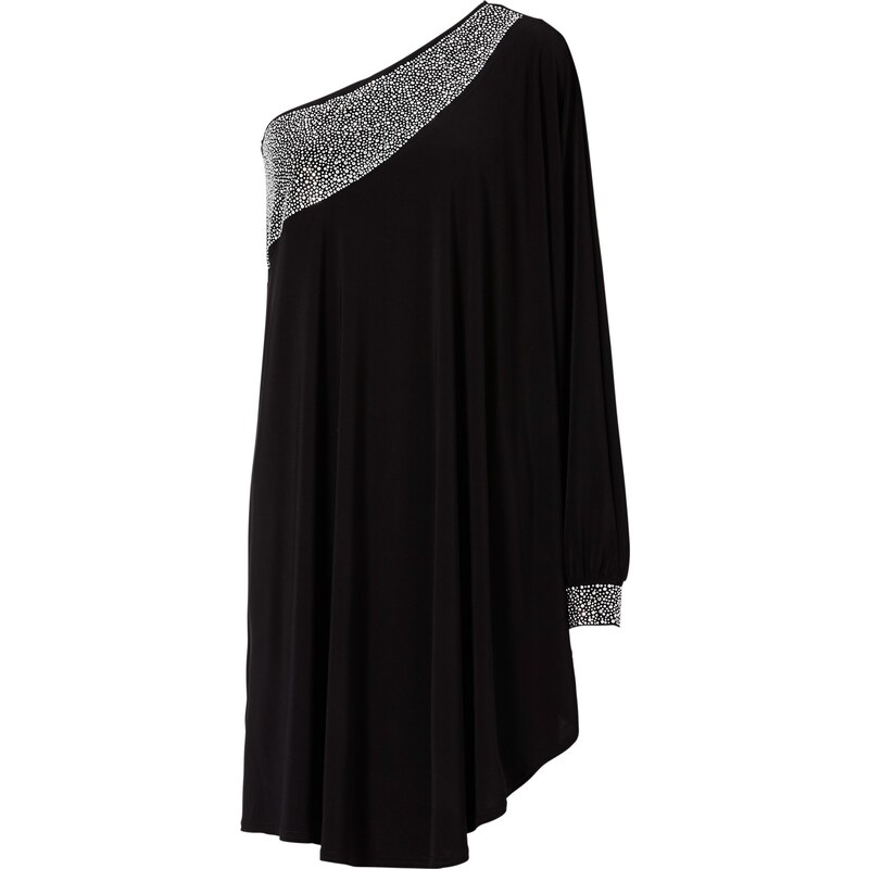 BODYFLIRT boutique One-Shoulder-Kleid ohne Ärmel in schwarz von bonprix